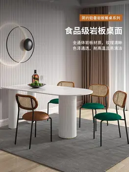 Модерен минималистичен стол за хранене от бамбук и ратан, домашен стол с облегалка, бюро, стол, стол за грим, офис стол за работа, стол за почивка, кафе