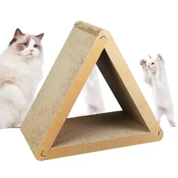 Когтеточки, накладки за домашни котки, 6-Страничен подложка за котки, Картон в триъгълник, за да проверите за игри на домашни любимци За забавление в игрална зала