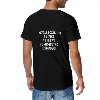 Нов интелигентност е способността да се адаптират към промените, тениска оверсайз, тениска блонди, черни тениски, мъжки памучен тениска