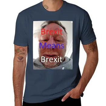 Нова тениска Limmy Brexit Means Brexit Face, тениска за момчета, тениска с домашен любимец принтом за момчета, тениска оверсайз, черни тениски за мъже