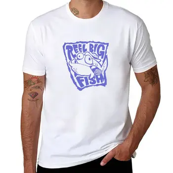 Нова тениска на Real Bad Fish Reel Big Fish с къс ръкав, тениска за момче, тениски в тежка категория, мъжки дрехи