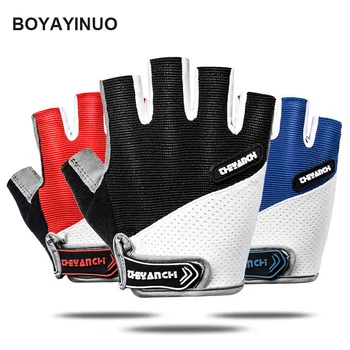 Нови спортни ръкавици За Мъже И жени, нескользящие ръкавици с полупальцами на открито, удароустойчив велосипедни ръкавици за Фитнес