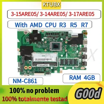 NM-C861.За дънната платка на лаптоп Lenovo IdeaPad 3-15ARE05/3-14ARE05/IdeaPad 3-17ARE05.С процесор R3-4300/R5-4600. 4G RAM. 100% тест