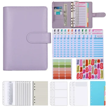 Шаблони за притурки в списание A6 Grid с кольцевым обвързани, цветна писалка, шаблони за дневник