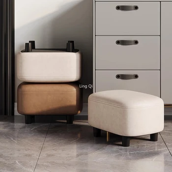 Нисък Дървен Кухненски стол Бар-часова Малък Външен Столче за преобличане за обувки В коридора Модерни мебели за хола Relax Tabouret