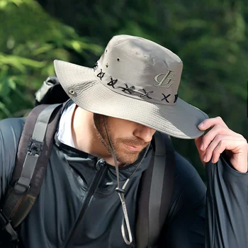 Лятна риболовна шапка за мъже, солнцезащитная шапка с защита от uv, Велосипедна шапка за разходки, UV-защита, с шапка с голяма стряхата, козирка за рибар, слънцезащитен крем