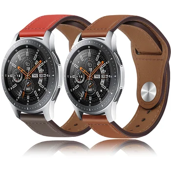 Correa de cuero genuino de alta calidad para Samsung Galaxy watch 3 4 5 Gear S3, correa de repuesto resistente al desgaste para