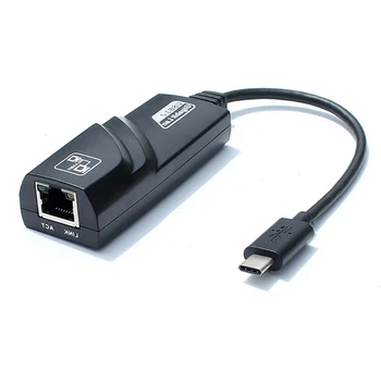 10/100/1000 Mbps Мрежова карта Type C до RJ-45, Заден USB интерфейс 3.1 към мрежовия адаптер RJ-45 Gigabit Ethernet LAN RTL8153
