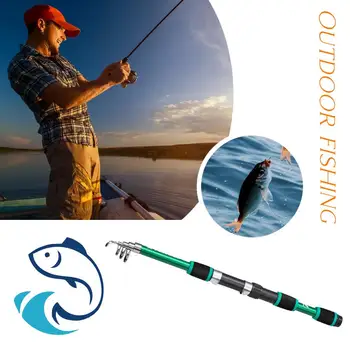 Риболовни принадлежности Преносима телескопичен прът с ергономична дръжка, лек спининг за риболов на шаран, за удобство при пътуване, здрав
