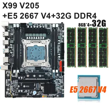 Комплект дънната платка X99 V205 LGA 2011 3 32 GB оперативна памет DDR4 2133 Mhz процесор E5 2667 V4 ПРОЦЕСОР 8-ЯДРЕН 3,20 Ghz, Поддръжка на SATA M. 2