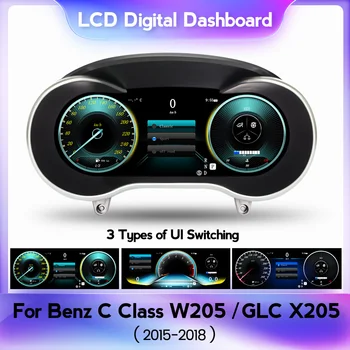 Автомобилен LCD дисплей На Арматурното Табло, Екран за измерване на скоростта За Mercedes Benz C Клас на GLC W205 2015 2016 2017 2018, Авто Цифров Уред, Скупчени