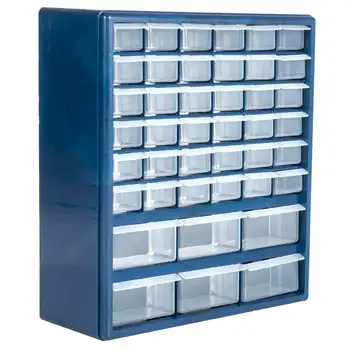 Пластмасови кутии за съхранение с 42 офиси, синьо
