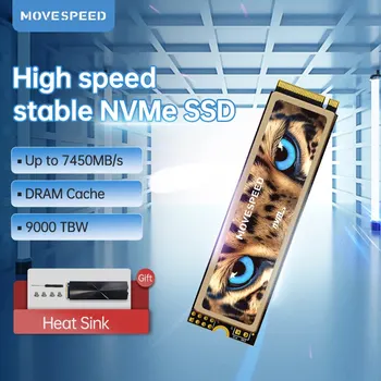 Твърд диск MOVESPEED SSD NVMe M2 2280 с DRAM-кеш 2 TB 1 TB 7450 MB/s. твърд диск M. 2 PCIe 4.0x4 SSD-диск за КОМПЮТЪР PS5