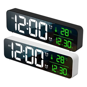 Led дигитален будилник с висока температура и дата на повторение, USB, голям екран, настолни и стенни часовници и за декорация на всекидневна