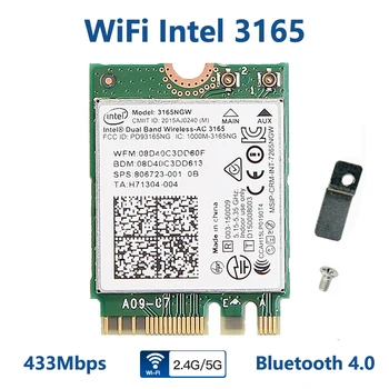 433 Mbit/s Intel 3165 WiFi Карта Двухдиапазонная 2,4 Г/5 Ghz 802.11 ac WiFi + Bluetooth Е 4.0 Мрежова Мини адаптер 3165NGW