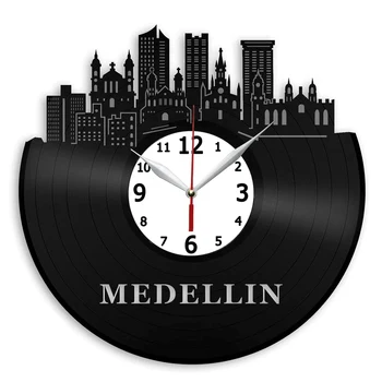 Меделин, Колумбия Винил и стенни часовници Ръчно изработени подаръци за кухня, офис, спалня Модерен стенен плакат