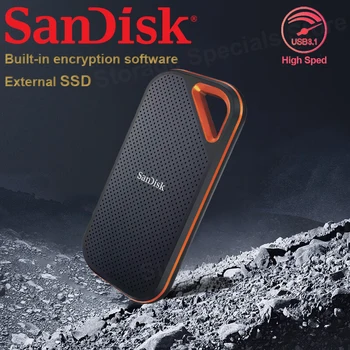Sandisk SSD E81 Твърд диск NVMe USB3.2 Gen2x2 Преносим Мобилен твърд диск, 4 TB И 2 TB 1 TB Type-C Външни дискове Със скорост 2000 MB/s.