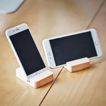 Титуляр поставка за телефон от буково дърво, за Huawei iPhone 6 6s 7 Plus Мобилен Универсален държач влакчета