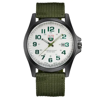 Мъжки Военни часовници с тъкани найлонови колан, кварцов часовник с календар, Модерни кварцови часовници, часовници за мъже, безплатна доставка Relogio