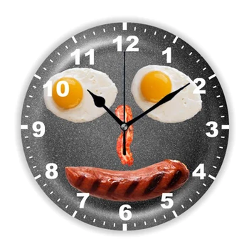 Големите стенни часовници за кухня с Улыбающимся лице, Бъркани яйца-онази, Стенни часовници за закуска, аксесоари за хранене