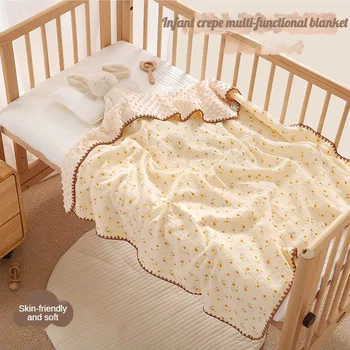 Висококачествено бебешко одеало от чист памук 100 * 100 см, меки памучни кърпи за баня, Детско покривки, Спално бельо за бебета момчета и момичета