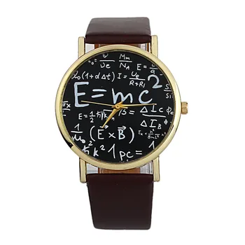 Луксозни дамски математически символи на Аналогови кварцови часовници от изкуствена кожа Елегантен Дамски часовник Дамски ръчен часовник Дамски механични