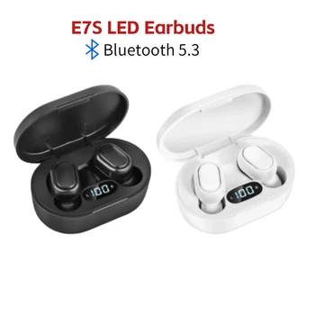Безжични слушалки TWS E7S с Bluetooth 5.3 Водоустойчиви Спортни Слушалки с Led Дисплей, Шумоподавляющие Безжични Слушалки с Микрофон