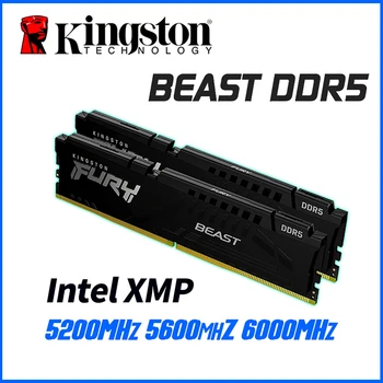 Kingston FURY Beast Оперативна памет DDR5 32-16 GB 5200 5600 6000 Mhz за настолни компютри се Прилага само към един процесор Intel дънната Платка, Оперативна памет ОВНИ 288 ПИН 1,11 В