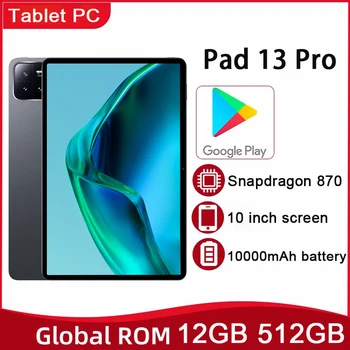 Глобалната Фърмуер Pad 13 Pro Таблет Android 12,0 2560 * 1600 Snapdragon 870 10000 ма 12 GB, 512 GB 10 Инча 120 Hz Таблет 5G Мрежа