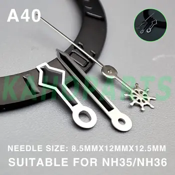 Часовникът със сребърен 12,5 мм и черни снежинками за Miyota NH35/36 4R/7S/NH38