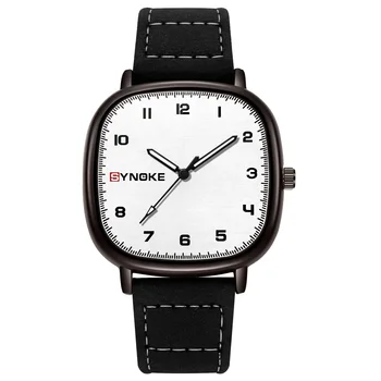 Луксозни мъжки часовник SYNOKE Водоустойчив корпус от легирана Кожена каишка Спортни кварцов ръчен часовник Военни часовници за мъже Relogio Masculino