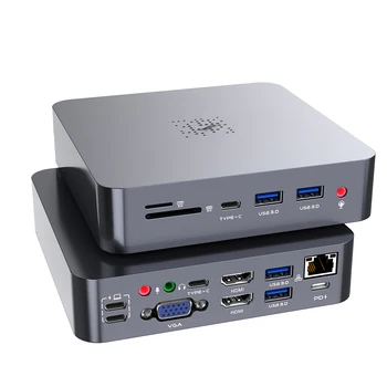 Докинг станция за лаптоп USB C, dual monitor, dual HDMI адаптер, център за Mac MacBook Pro