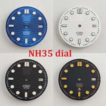 Циферблат NH35, Циферблат NH36, циферблат за часа, Синьо зелен светлинен циферблат, подходящ за часовници с механизъм NH35 NH36, аксесоари за часовници, ремонт инструмент часа