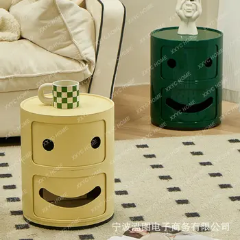 Креативен малка странична масичка в Скандинавски стил с усмивка, Малко Стил, Прости Детски страничен шкаф, през цялата шкаф за съхранение, мебели за спалня