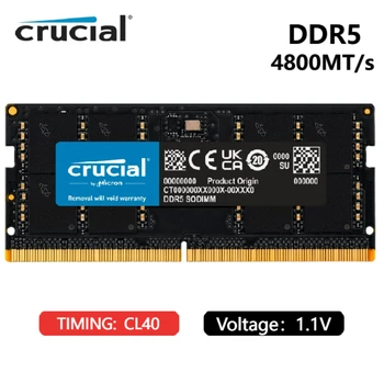 Критично Важна оперативна памет DDR5 4800 Mhz 5200 Mhz 5600 Mhz 16 GB 32 GB CL40 Паметта на Лаптоп Оригиналната 16G 32G sodimm памет Лаптоп ram aptop