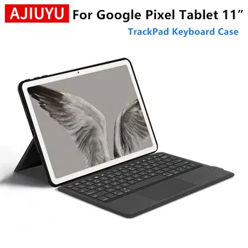 Калъф-клавиатура AJIYU за таблет Pixel Google 11 инча 2023 Smart Cover GTU8P тракпад тъчпад, Клавиатурата
