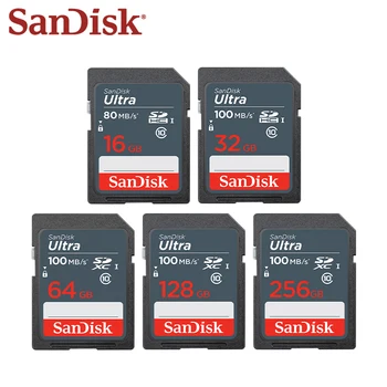 100% Оригиналната SD карта SanDisk Ultra 16GB 32GB 64GB128GB 256GB Class 10 Високоскоростна Карта памет U1 За Камерата