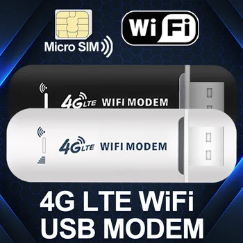 Безжична мини лаптоп USB-ключ LTE 4G WiFi Рутер Модемная стик за Мобилен високоскоростен адаптер сим-карта MU-MIMO за домашния Офис, 150 Mbit/s