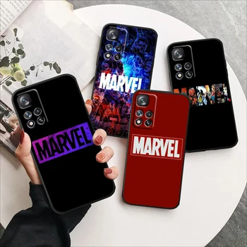 Герои на Marvel Отмъстителите За Redmi Note 12 Pro Plus 11 11T 10 9 8 Pro Lite Pro Max 5G и 4G Мек Силиконов Черен Калъф За вашия Телефон