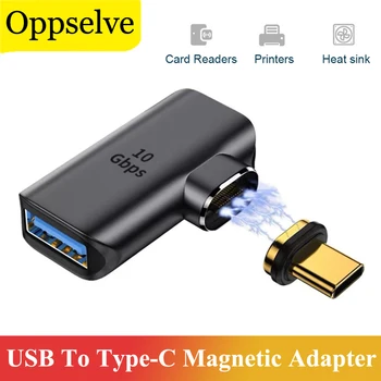 Магнитен адаптер за USB от женски до мъжки тип Type-C 10 gbps OTG За предаване на данни на магнитен конвертор за лаптоп Xiaomi Samsung iPad, MacBook
