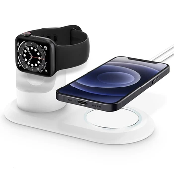Силиконов притежателя Поставка за зарядно устройство, зарядно за Apple Watch Серия 8 7 6 5 4 3 2 1 44/42 40/38 45/41 Зарядно устройство за Magsafe