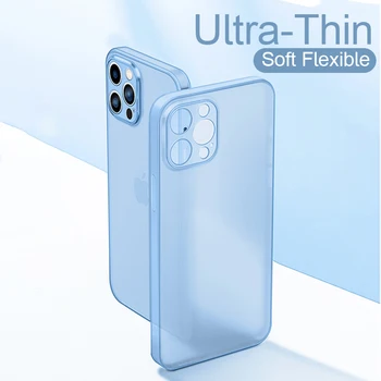 Луксозният ултра тънък, Прозрачен силикон мек калъф За iPhone 14 13 11 12 Mini Pro XS Max X XR 7 8 Plus SE С противоударным матово покритие