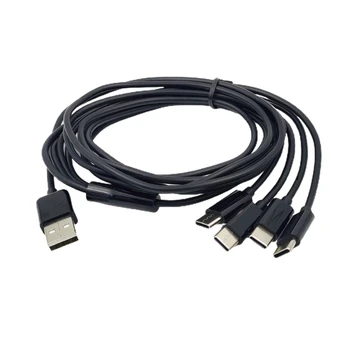 Кабел с няколко кабели в оплетке USB C-A USB, кабел за бързо зареждане 4XType c LX9A