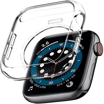 Половината затварящ калъф за Apple Watch 8 7 6 5 40/44/ 41 мм, Меки силиконови калъфи с драскотини за iWatch Series 49 45/42/38 мм Аксесоари