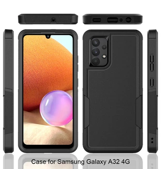 За Samsung Galaxy A32 4G Калъф за телефон Двуслойни Гума матов калъф Защитен устойчив на удари Сверхпрочный калъф за Galaxy A32 4G Калъф