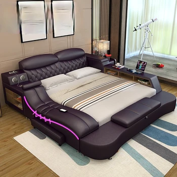 Легло татами, голямо легло, двойно легло и 2 м 2,2 2,4 м, главна спалня, японската модерна минималистичная разширена спалня, кожена легло