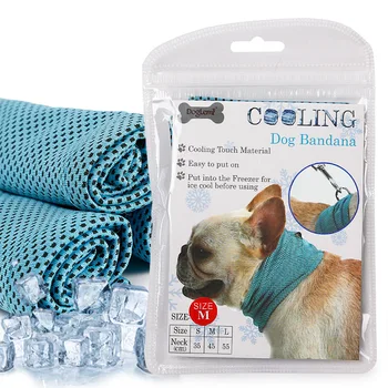 Годишният Ледена нашийник за кучета, Множество Кърпа миг охлаждане с отвор за каишка, предотвращающая топлинен удар, Уличен Дишаща шал за домашни любимци