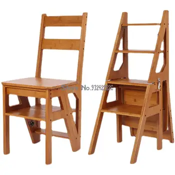Многофункционален лестничный стол от масивно дърво, домакински дървен сгъваем сгъсти лестничный стол, преносим за катерене с двойно предназначение