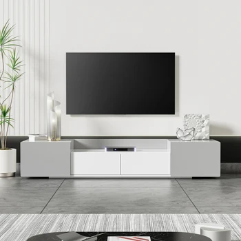Шкаф за телевизор с модерен дизайн, скоба за телевизора в хола, развлекателен медиацентр, шкаф за телевизор, рафтове за съхранение, декоративен шкаф