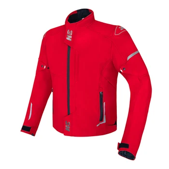 Червена светоотражающая мъжки байкерская яке, износостойкая мотоциклетът дрехи, водонепроницаемое палто мотоциклетист, защита от падане, мотоциклетное екипировка